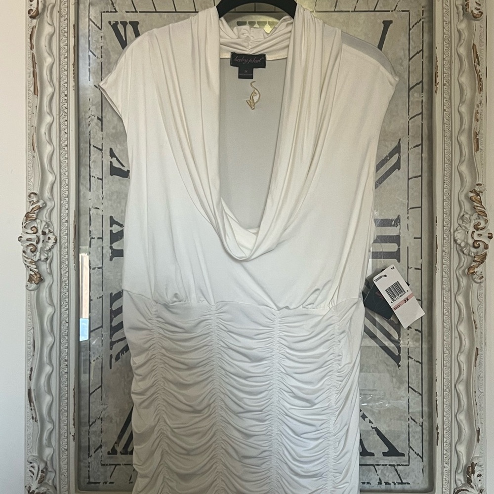 Baby Phat PLUS SIZE Ivory Draped Ruching Top